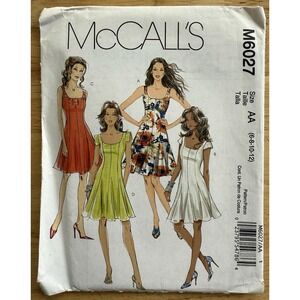 McCall's Pattern M6027 Misses' / Miss Petite Dresses Size 6-12 UNCUT FF
